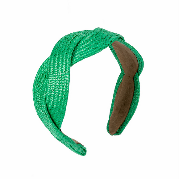 ALICE BAND WOVEN BRAID KELLY GREEN