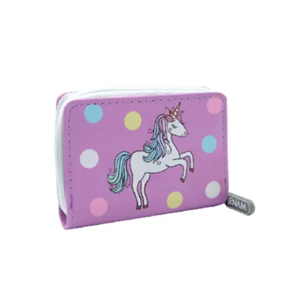 PURSE SINGLE ZIP LARGE PINK/LILAC UNICORN DAYS