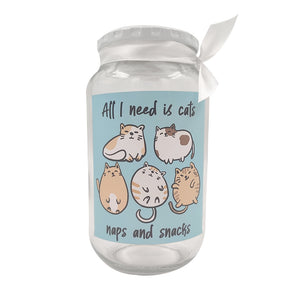 JAR ALL I NEED IS CATS SNACKS AND NAPS