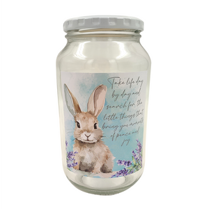 JAR LARGE 750ML WATERCOLOUR BUNNY PEACE AND JOY