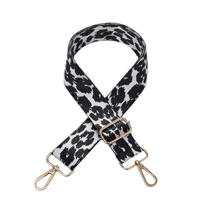 BAG STRAP TWO TONE LEOPARD BLACK AND WHITE