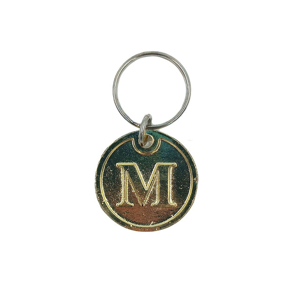 M KEYRING ROUND GOLD