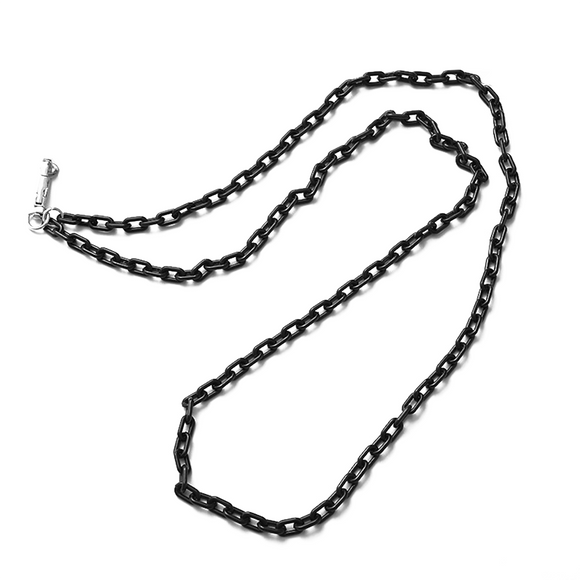 PHONE CHAIN BLACK WITH BLACK LANYARD PATCH