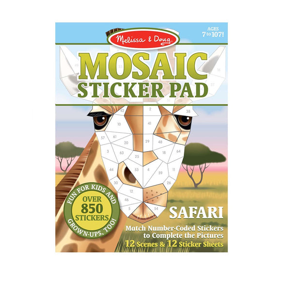 STICKER PAD MOSAIC SAFARI ANIMALS