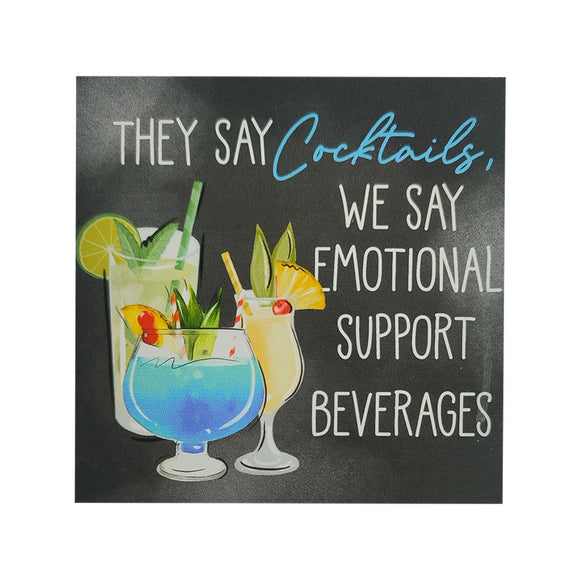 MAGNET WITH SAYING COCKTAIL BLUE EMOTIONAL SUPPORT