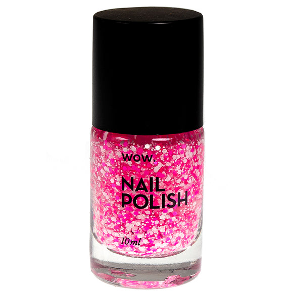 NAIL POLISH #27 PINK WHITE GLITTER