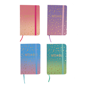 NOTEBOOK A6 PASTEL OMBRE WITH GOLD DOTS ASSORTED COLOURS