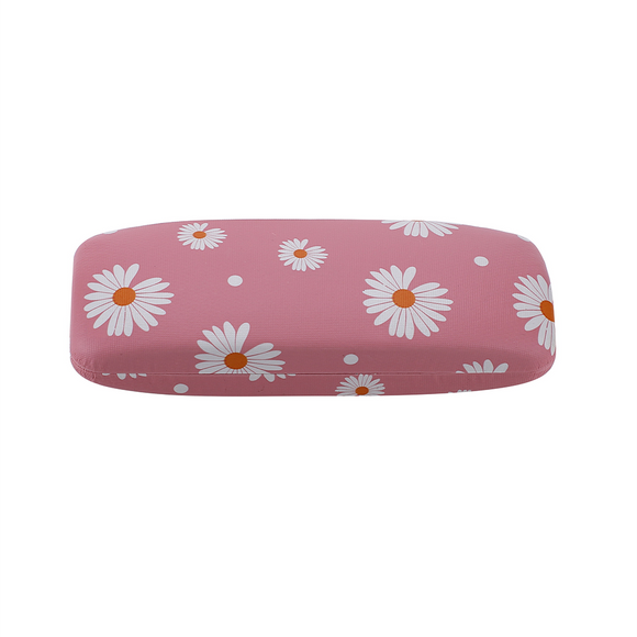 GLASSES CASE HARD DAISIES ON DUSKY PINK