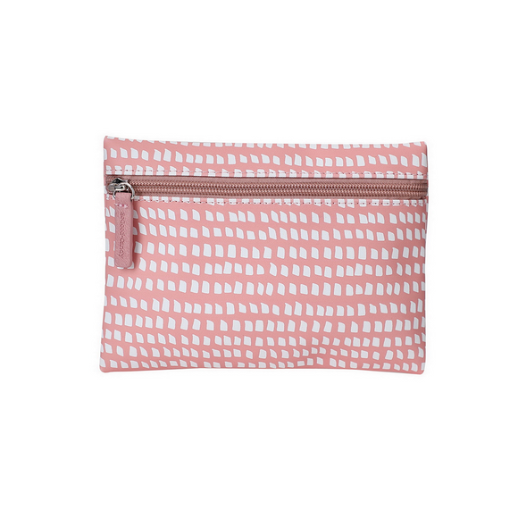 POUCH WITH ZIP CORAL DASH