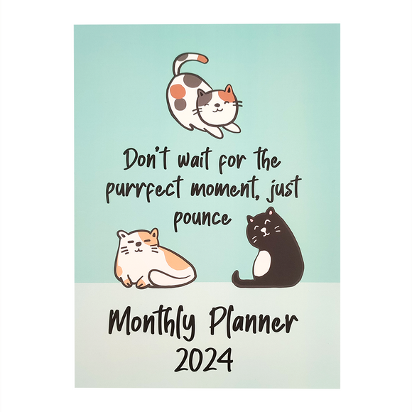 PLANNER FOR 2024 (A MONTH AND YEAR AT A GLANCE) PURRFECT LIFE