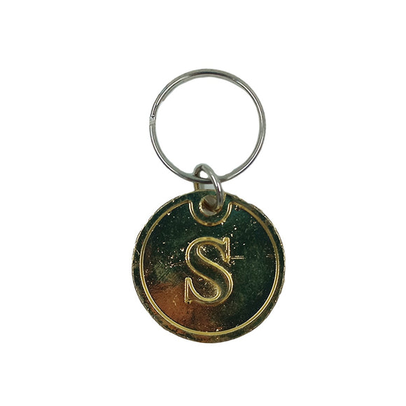 S KEYRING ROUND GOLD