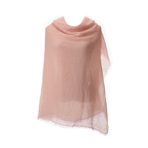 ROLLED SCARF PLAIN LIGHT CORAL