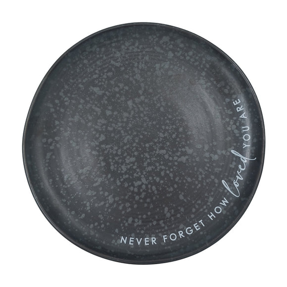 SIDE PLATE MATT CHARCOAL HOW LOVED YOU ARE
