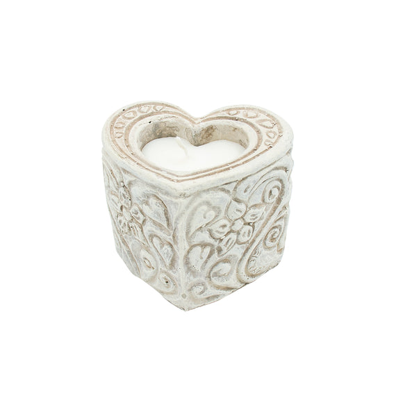 CANDLE HEART EMBOSSED CONCRETE