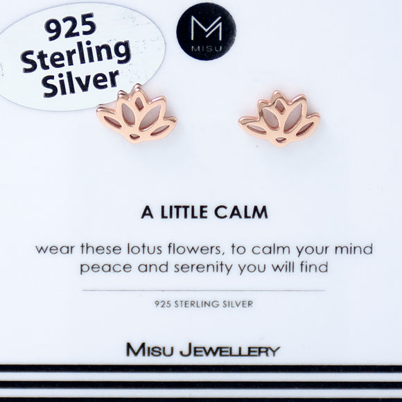 EARRING ROSE GOLD LOTUS FLOWER STUD