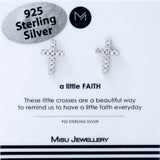 EARRING SILVER CROSS STUD