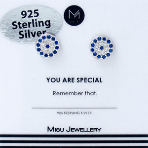 EARRING SILVER EVIL EYE STUD