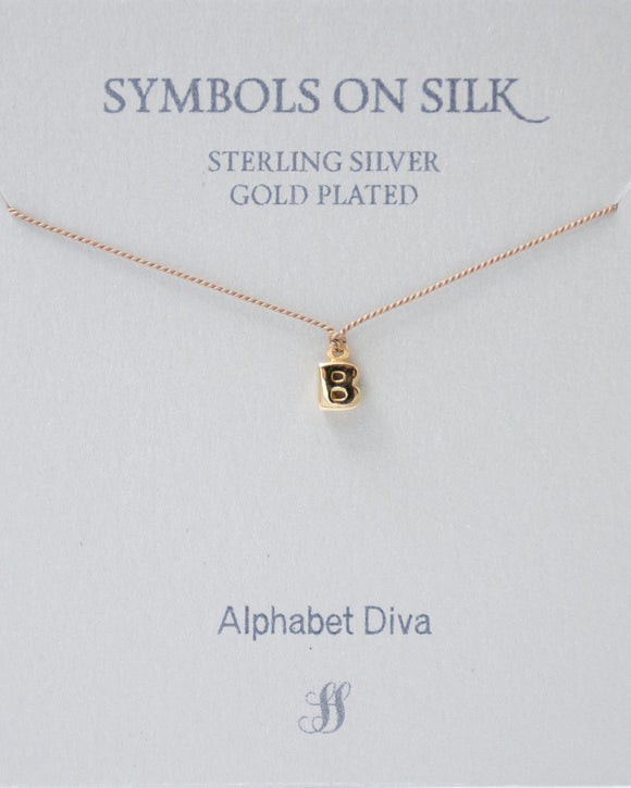 NECKLACE BRONZE INITIAL CHARM B