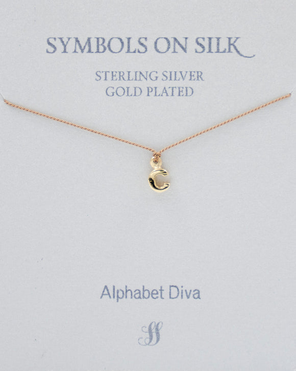 NECKLACE BRONZE INITIAL CHARM C