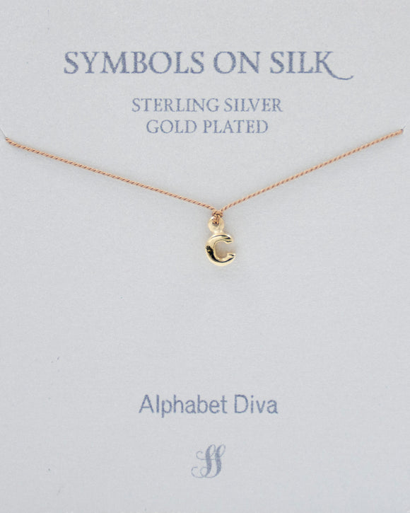 NECKLACE GOLD INITIAL CHARM C