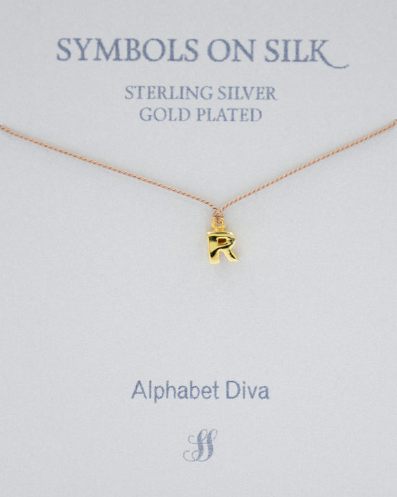 NECKLACE BRONZE INITIAL CHARM R