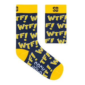SOCKS COTTON NAVY AND YELLOW WTF