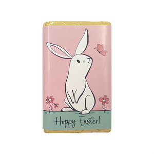 CHOCOLATE 45G EASTER WHITE BUNNY ON CORAL HOPPY EASTER