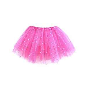 TUTU 3 LAYER PINK WITH SILVER GLITTER