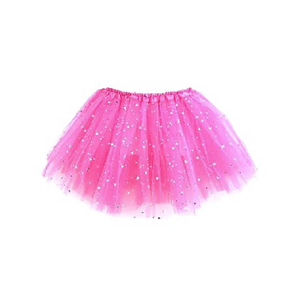 TUTU 3 LAYER PINK WITH SILVER GLITTER