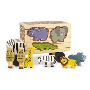 WOODEN VEHICLE SHAPE SORTING ANIMAL