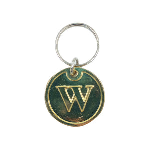 W KEYRING ROUND GOLD