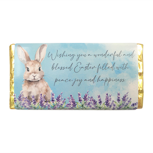 CHOCOLATE 100G EASTER WATERCOLOUR BUNNY LAVENDER BLESSED