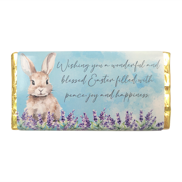 CHOCOLATE 100G EASTER WATERCOLOUR BUNNY LAVENDER BLESSED