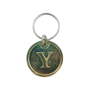 Y KEYRING ROUND GOLD