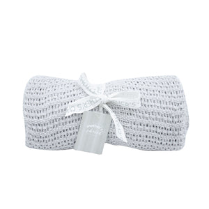 CELLULAR BLANKET 100% COTTON GREY