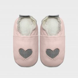 SHOE GIRL FABRIC HEART PINK