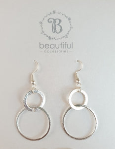 EARRING SILVER DOUBLE CIRCLE