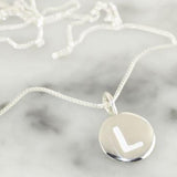NECKLACE SILVER INITIAL CHARM L