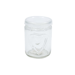 JAR HEART 10X7CM CLEAR WITH LID