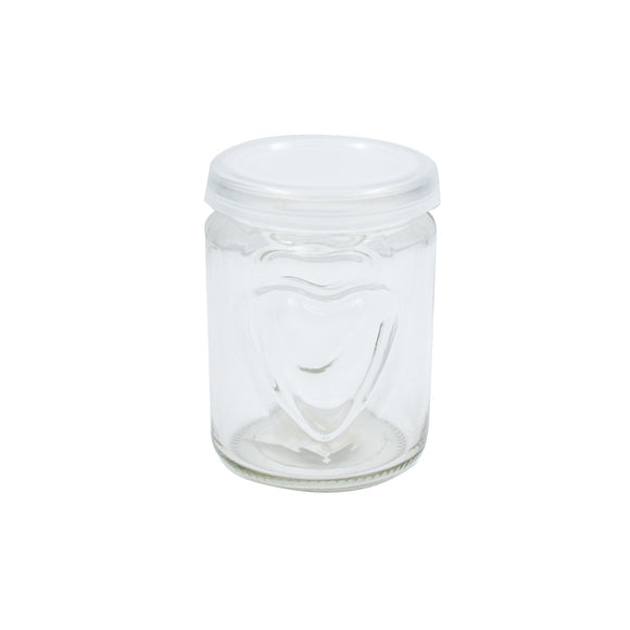 JAR HEART 10X7CM CLEAR WITH LID