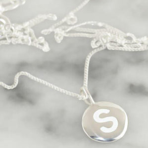 NECKLACE SILVER INITIAL CHARM S