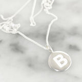 NECKLACE SILVER INITIAL CHARM B