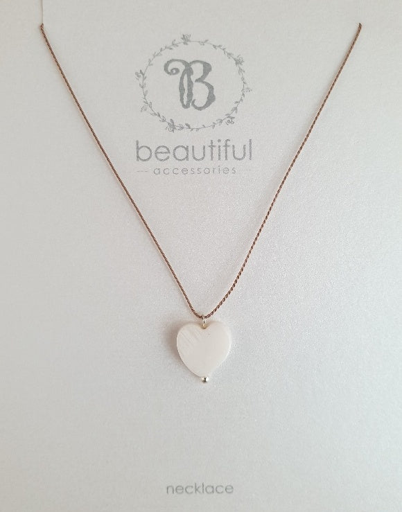 NECKLACE PEARL HEART